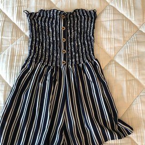 strapless striped romper